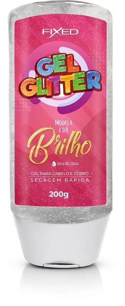 GEL FIXED GLITTER 200G ROSA CAP/COR
