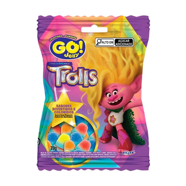 BALA GO JELLY GELATINA 70G TROLLS