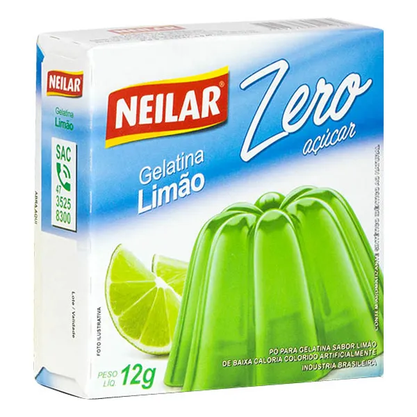 GELATINA NEILAR ZERO LIMAO 12GR
