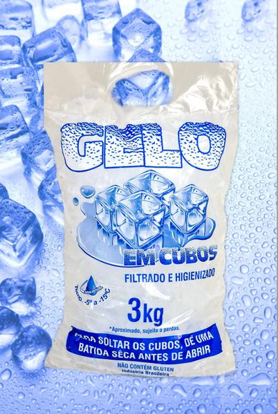 SACO DE GELO EM CUBOS FILTRADO ESTRELA 3KG