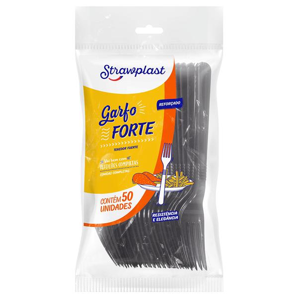 GARFO DESCARTAVEL STRAWPLAST FORTE PRETO