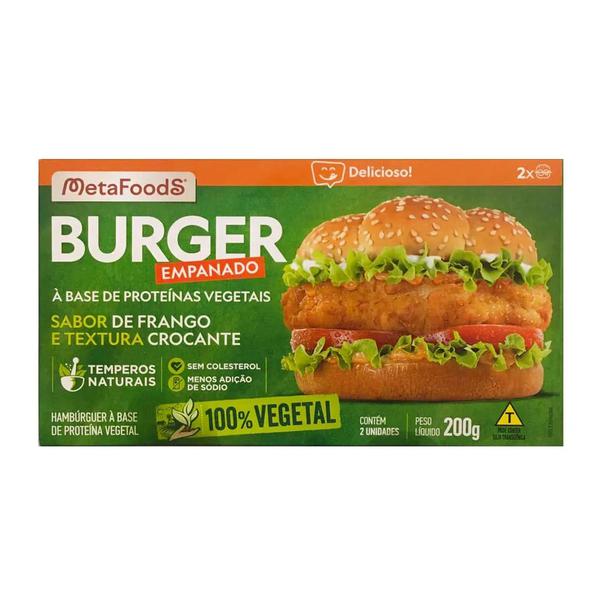 HAMBURGUER VEGETAL META FOODS 100G FRANGO EMPANADO