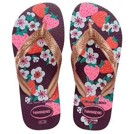 SAND HAVAIANAS KIDS FLORES BER/RS GOLD