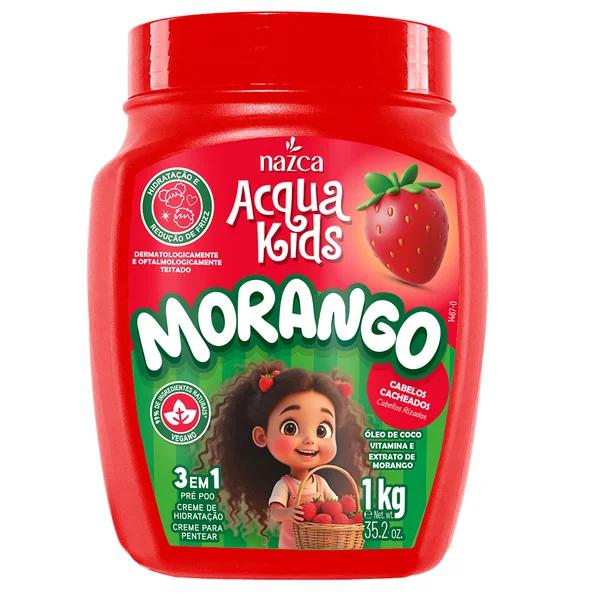 CREME PENTEAR ACQUA KIDS MORANGO 1KG 3 EM 1