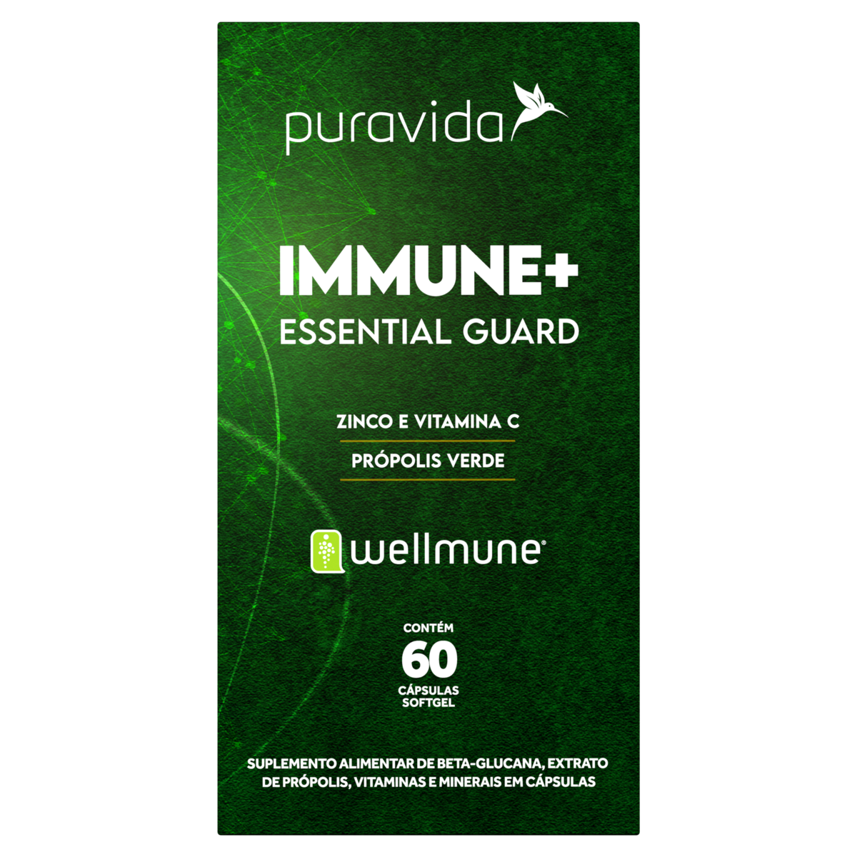 Immune+ Essential Guard Puravida Caixa 60 Cápsulas Softgel