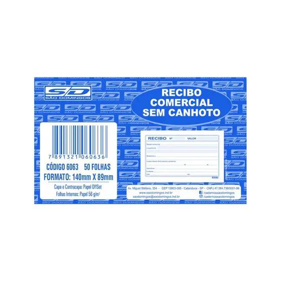 BLOCO RECIBO SD S/CANHOTO 50FL