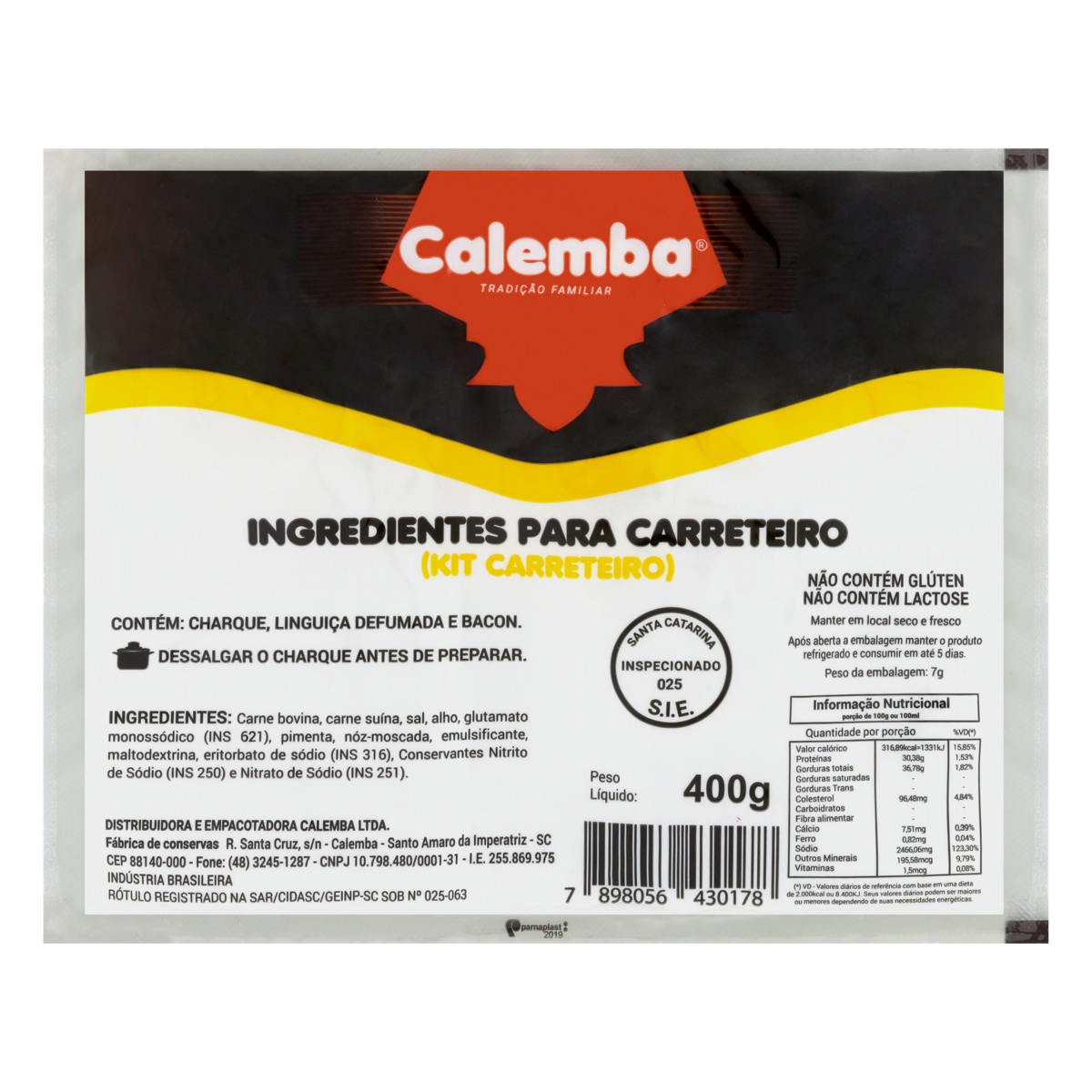 KIT CARRETEIRO CALEMBA 400G