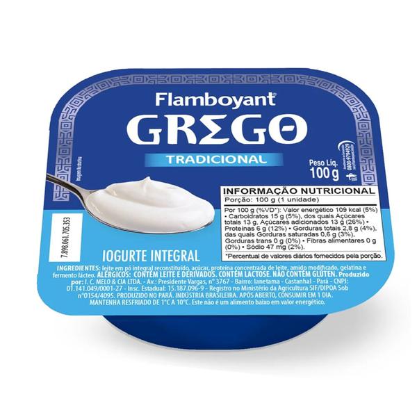 IOGURTE GREGO FLAMBOYANT 100G TRADICIONAL