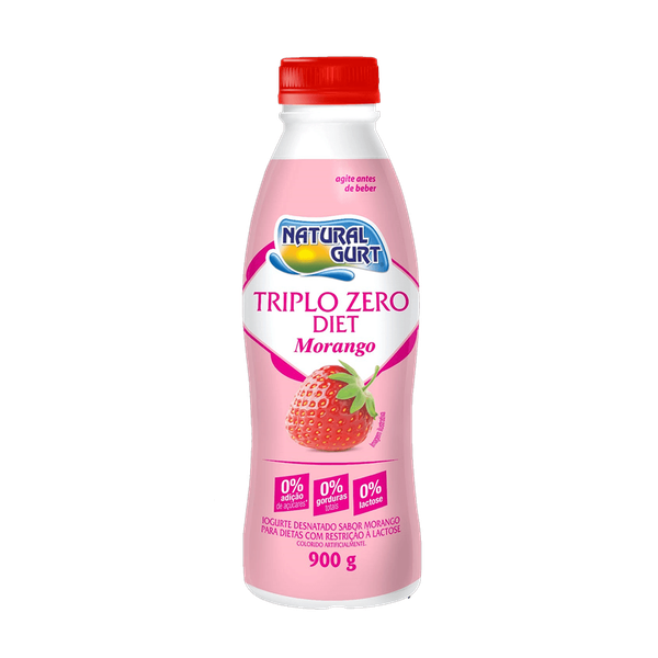 IOGURTE TRIPLO ZERO DIET MORANGO NATURAL GURT 900G
