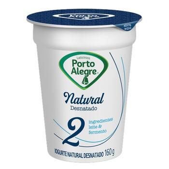 IOGURTE PORTO ALEGRE NATURAL 160g DESNATADO