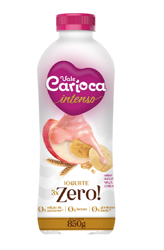 Iogurte Intenso Zero Vale Carioca garrafa 850ml Banana, Maçã e Cer <<< INATIVO >>>