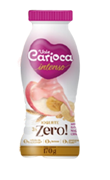 Iogurte Intenso Zero Vale Carioca garrafinha 170ml Banana, Maçã e Cer