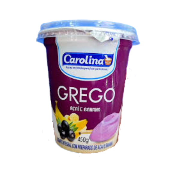 IOGURTE GREGO CAROLINA AÇAI E BANANA POTE 450G