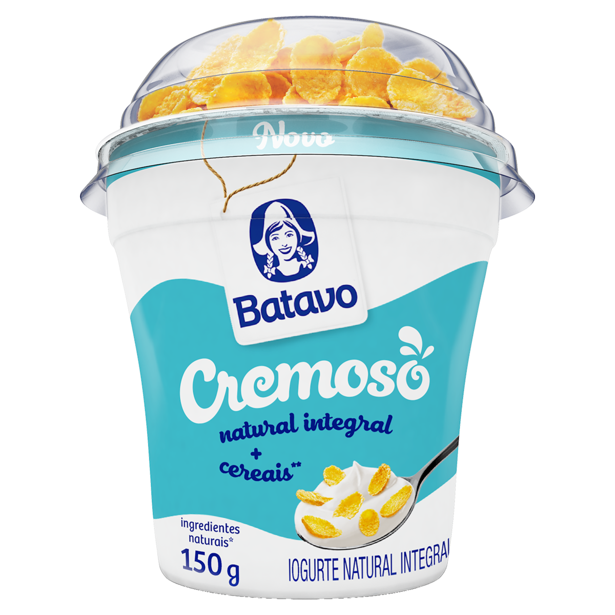 Iogurte Batavo Natural Inteiro Crem 150g Cereais