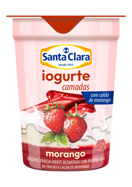 IOGURTE S.CLARA 130G BICAMADA MORANGO
