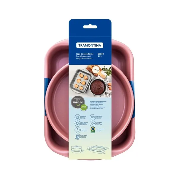 Jogo Assadeiras Alum Tram Brasil Rosa 2UN