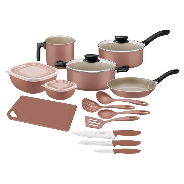 KIT COZINHA TRAMONTINA 14PCS MOCACCINO