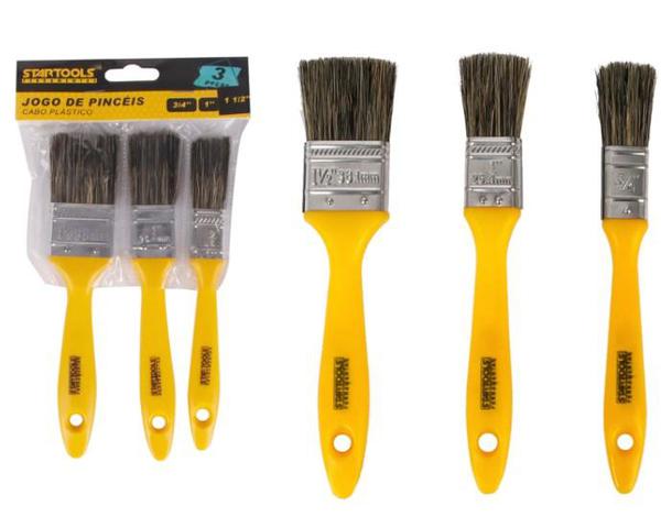 JOGO PINCEIS PINTURA STARTOOLS 3PCS
