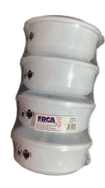 JOGO POTE ERCAPLAST 4 PECAS REDONDO 270ML DEC