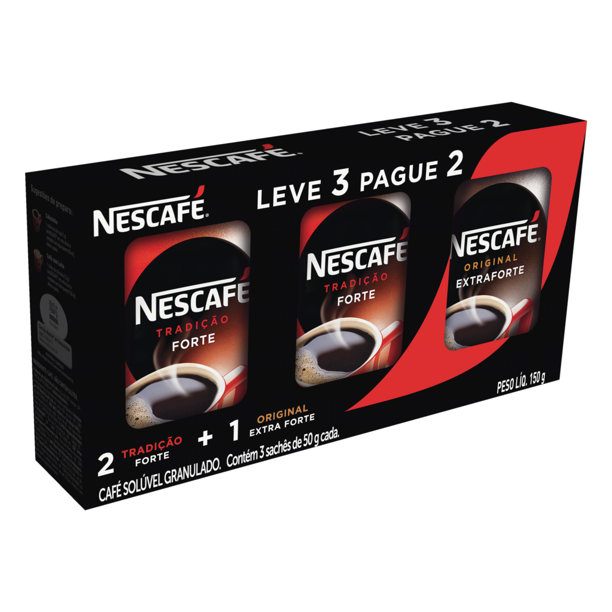KIT CAFE SOLUVELNESCAFE SCH 2.FORT+1.EXTRA 150G