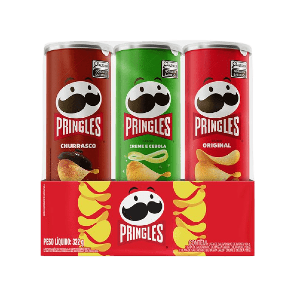 Kit Pringles Orig/Churra e Creme De Cebola 322g