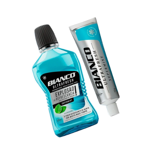 KIT ENXAGUANTE BUCAL BIANCO 1 500ml CREME D SUPER 70G