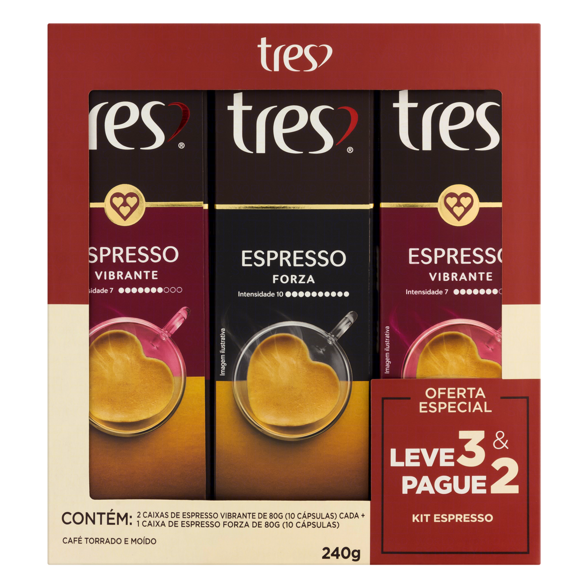 KIT CAPS TRES 240G ESPRESSO L3/P2