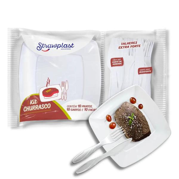 KIT CHURRASCO FESTMIL C/10 PRATO/CARFO/FACA