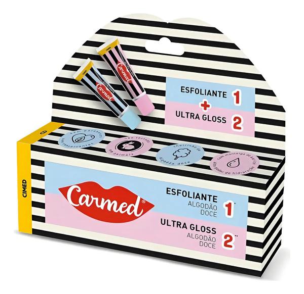 Hidratante Labial Carmed 10g C/2 Esfoliante e Ultra Gloss