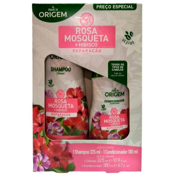 KIT SH ORIGEM+CD 325+180ML ROSA MOSQ HIB