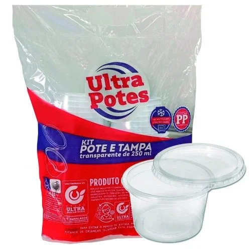 KIT POTE PLAST ULTRA POTES 250ML