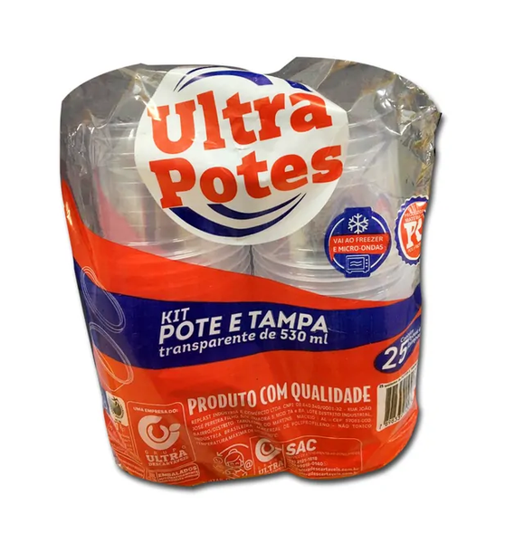 KIT POTE PLAST ULTRA POTES 530ML