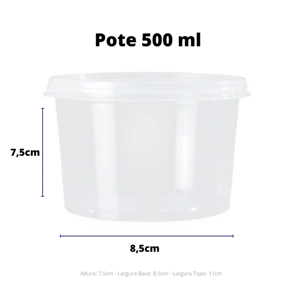 KIT POTE E TAMPA COPOZAN 500ML 25UN