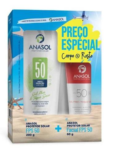 PROTETOR SOLAR ANASOL FPS50 200G EDIÇÃO LIMITADA +FACIAL FPS50