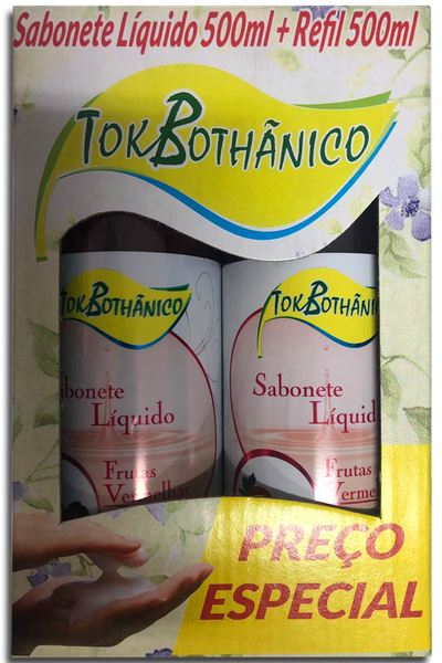 KIT SABONETE LIQUIDO TOK BOTHANICO+REFIL FRUTAS VERM 2X500ML