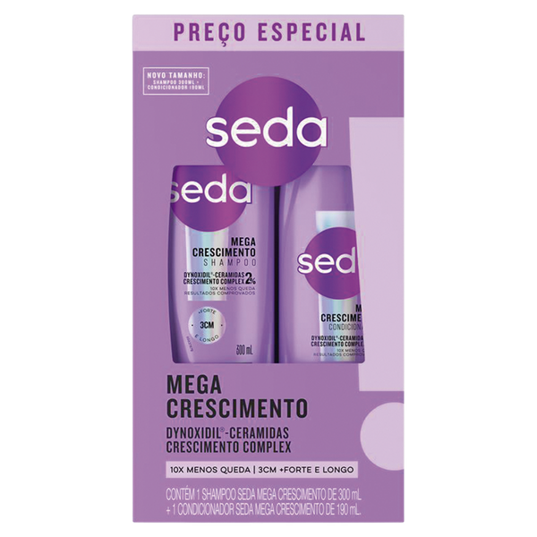 SHAMPOO 300ML+COND SEDA 190ML MEGA CRESC