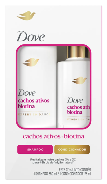 KIT SH DOVE 350ML + COND 175ML CACHOS+BIOTINA