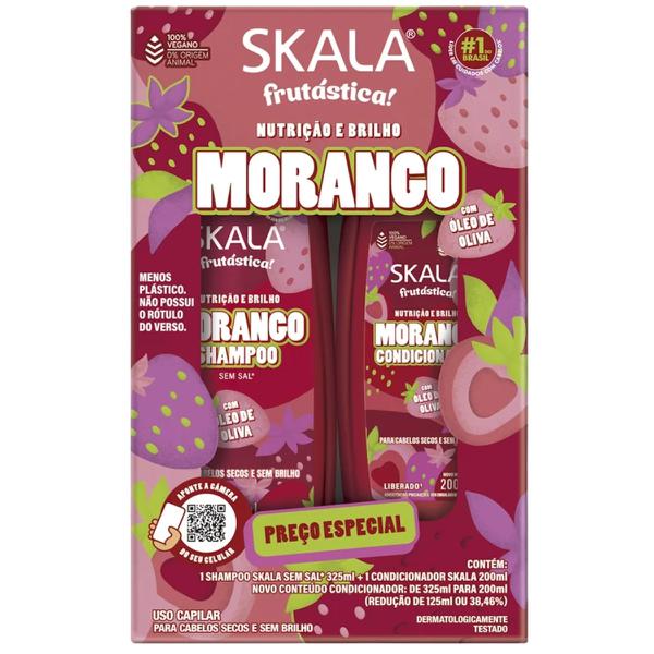 KIT SKALA SHAMPOO 325ML E CONDICIONADOR 200ML MORANGO