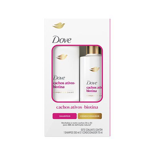 KIT DOVE SHAMPOO CONDICIONADOR 525ML CACHOS BIOTINA