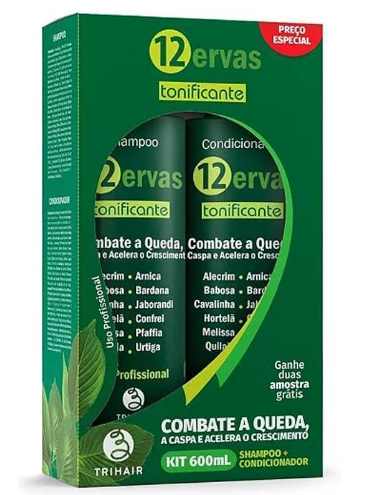 KIT SH+COND TRIHAIR 12 ERVAS 600ML
