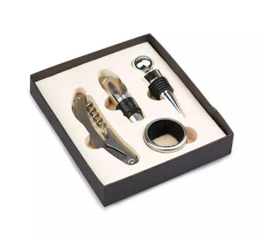 Kit Vinho 4 Pcs Gift Caixa Texture