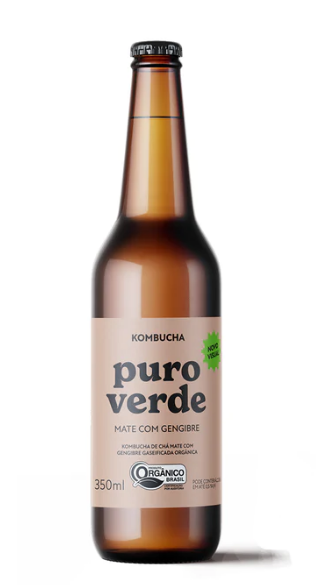KOMBUCHA PURO VERDE 350ML MATE C/GENGIBRE