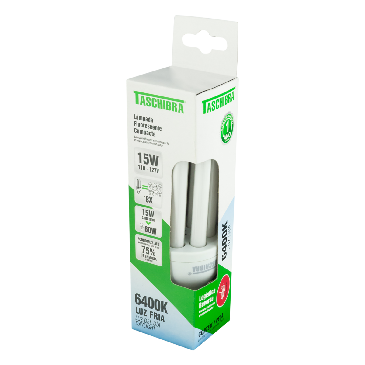 LAMP FLUORESCENTE TASCHIBRA 110V 15W 3U
