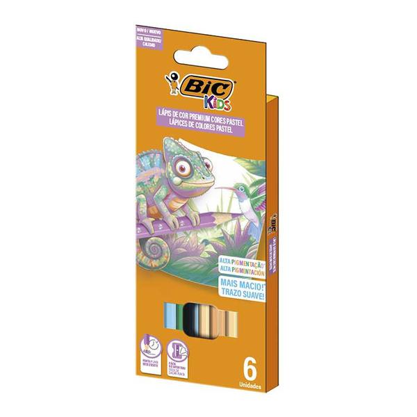 LAPIS COR BIC KIDS PASTEL C/6UN