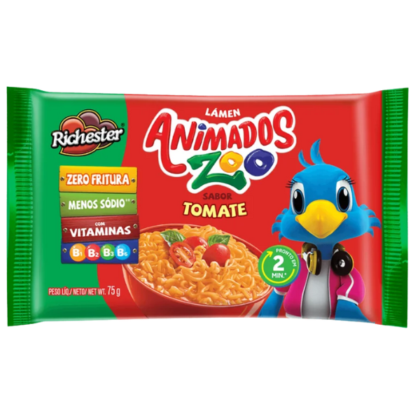 LAMEN ANIMADOS ZOO 75G TOMATE