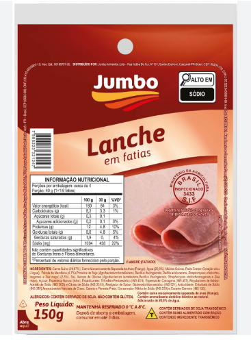Apresuntado Lanche Jumbo 150g