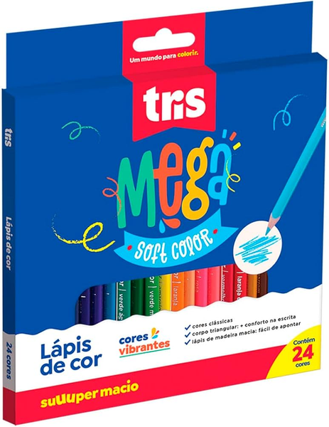 LAPIS DE COR TRIS MEGA TRIANGULAR 24 CORES