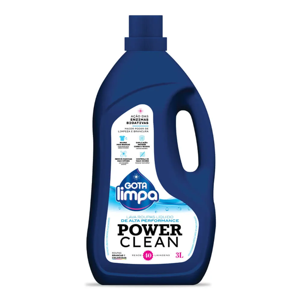 Lava Roupas Liq Gota Limpa 3l Power Clean