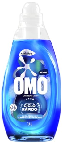 LAVA ROUPAS LIQUIDO OMO CICLO RAPIDO ANTIODOR 1,4L
