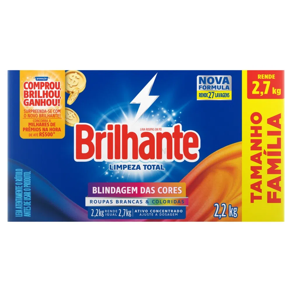 LAVA ROUPA  EM PÓ BRILHANTE PERFUMADO CUIDADO EXTRA 2,2KG